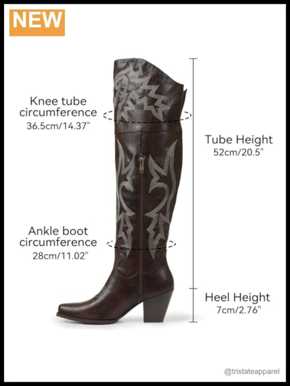 Over the Knee Cowboy Boots Pointed Toe Wide Calf Faux Leather